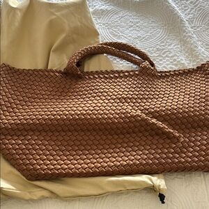 Woven Tan Handbag from Naghedi
